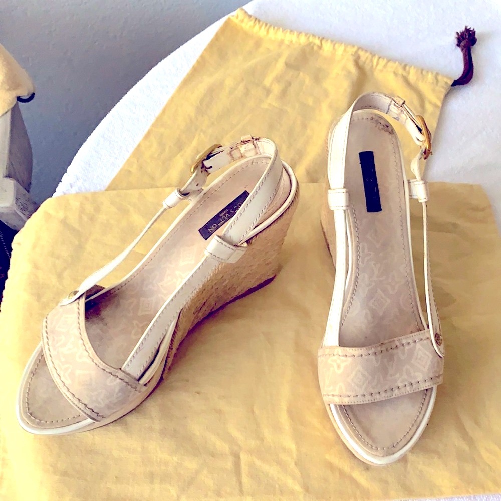 Louis Vuitton Monogram wedges! Rare